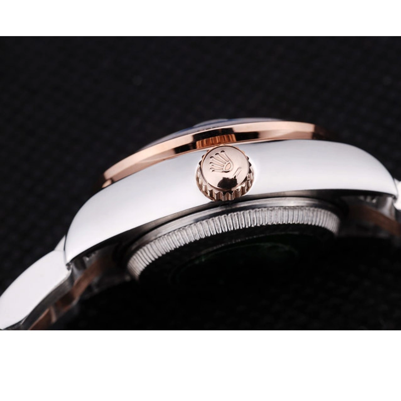 Aaa fake watches Gold Bezel Rose Brown Rolex Dial Polished Datejust Diamonds 7475 0825
